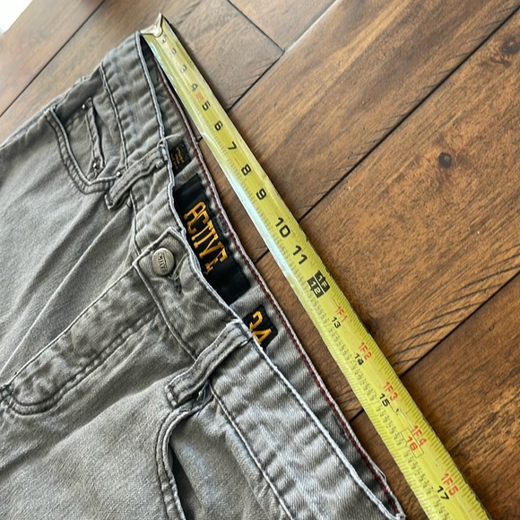 Active Ride Shop men’s gray grey tapered leg button fly denim jeans size 34 x 32 - Picture 4 of 14